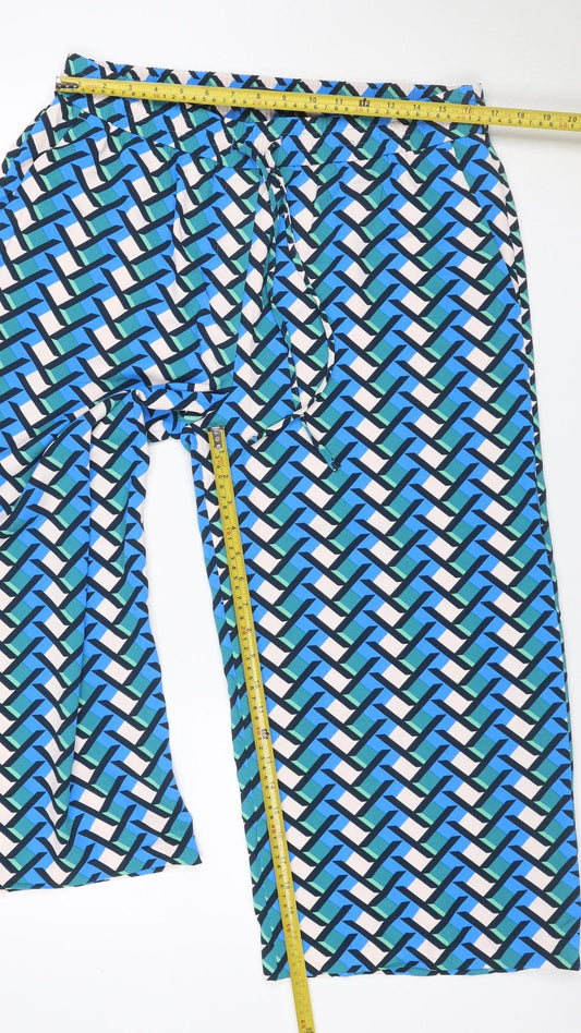 M&S Collection Women’s Multicoloured Geometric Wide Leg Trousers UK 16