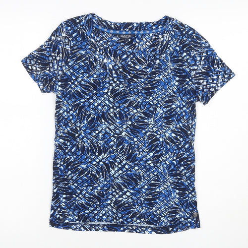 Maine New England Women’s Blue Leaf Print Cotton Jersey T-Shirt UK 10