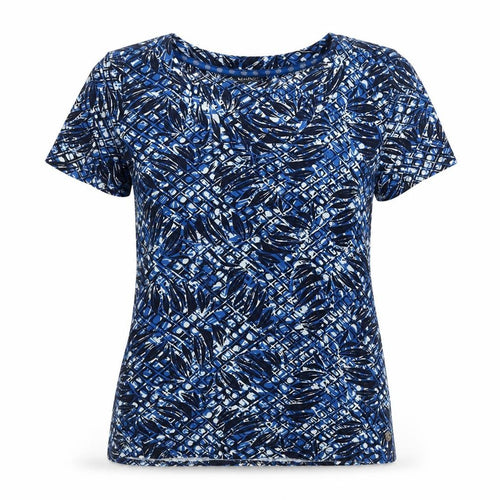 Maine New England Women’s Blue Leaf Print Cotton Jersey T-Shirt UK 10