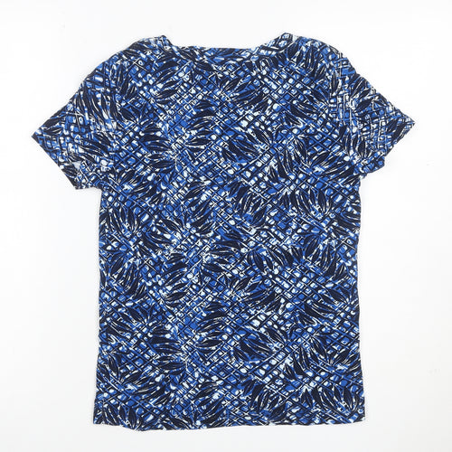 Maine New England Women’s Blue Leaf Print Cotton Jersey T-Shirt UK 10