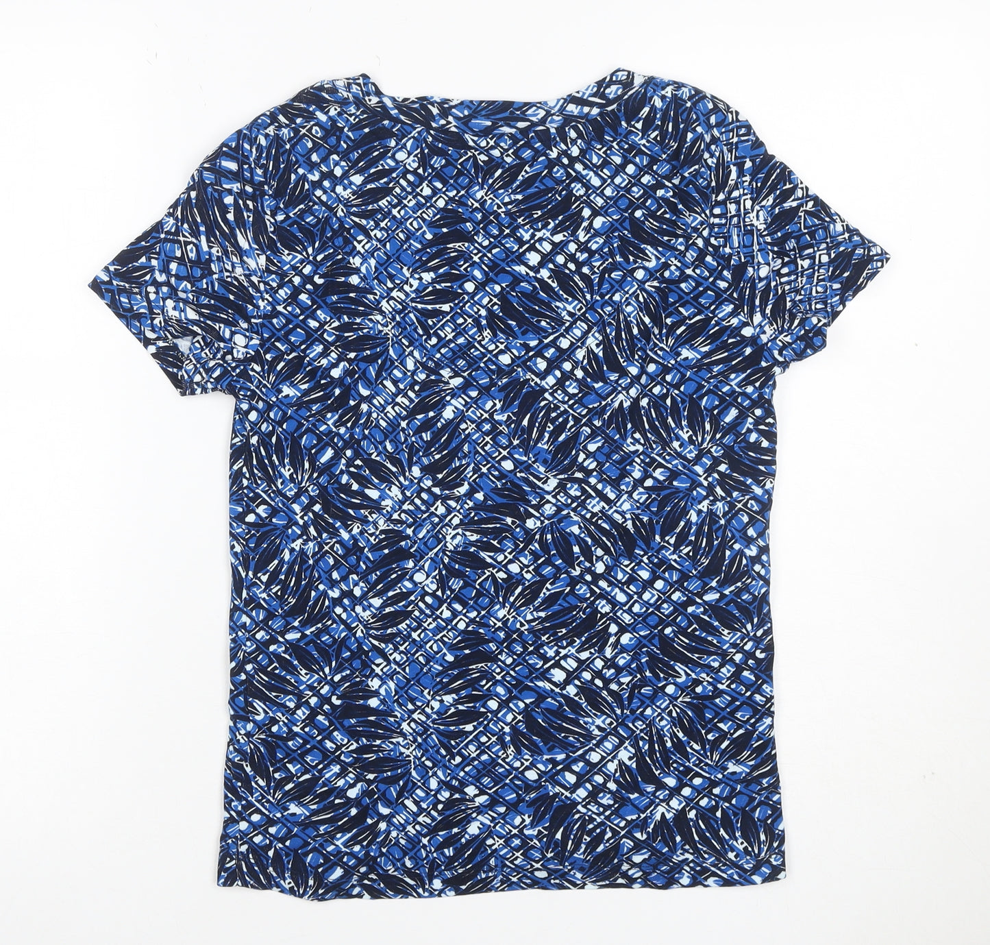 Maine New England Women’s Blue Leaf Print Cotton Jersey T-Shirt UK 10