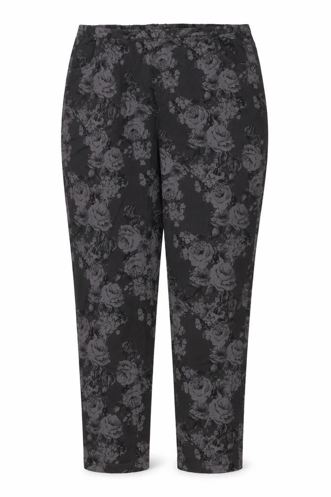 South Women’s Black Floral Stretch Tapered Trousers UK 18