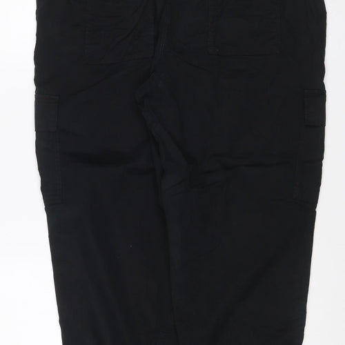 Marks & Spencer Women’s Black UK 14 Cotton Cargo Trousers Cuffed