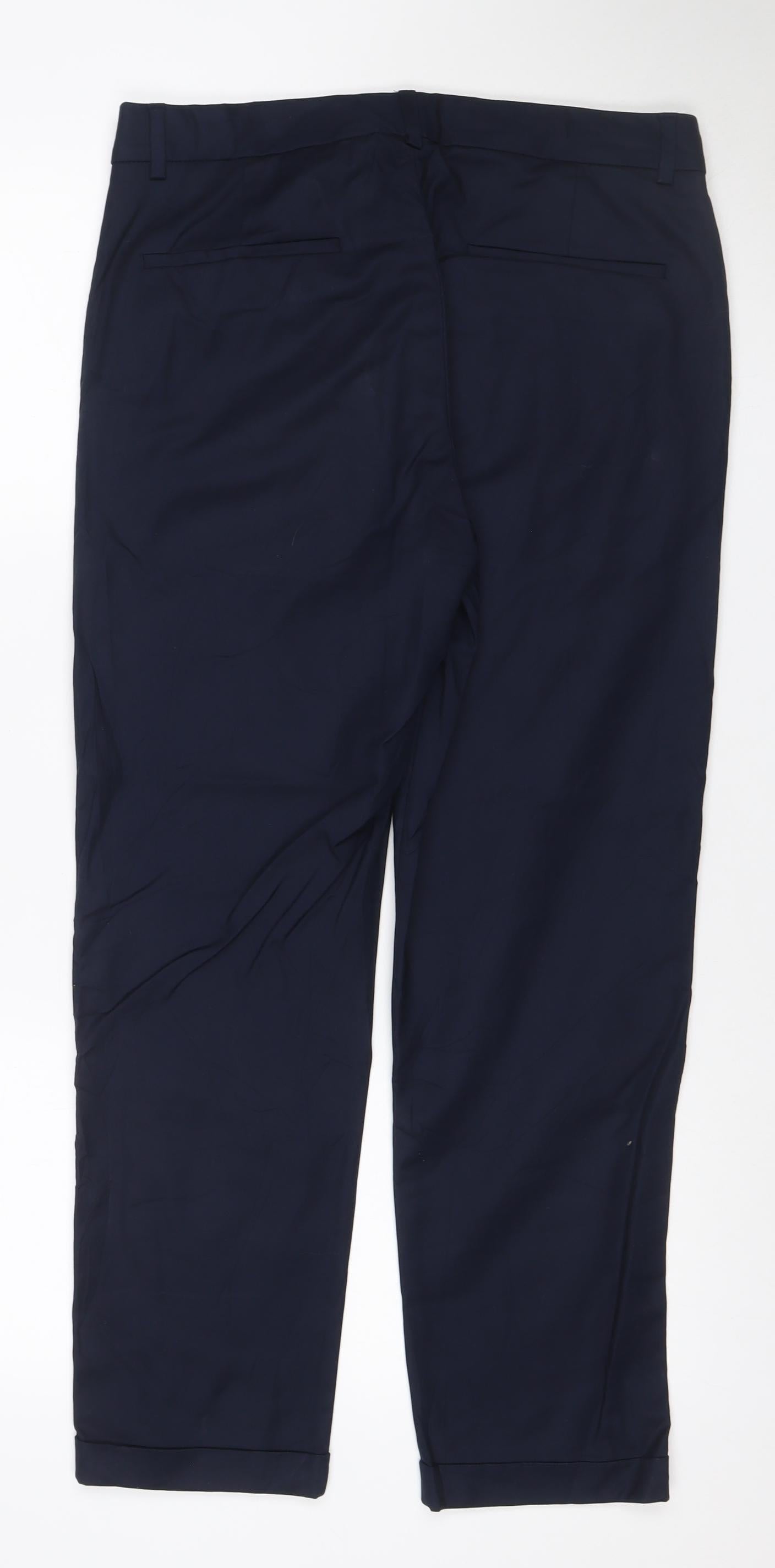 Autograph Women’s Navy Blue Size 12 Tapered Cotton Work Trousers