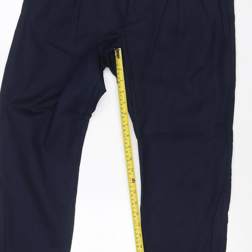 Autograph Women’s Navy Blue Size 12 Tapered Cotton Work Trousers