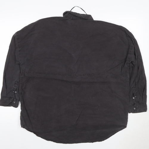 Italian Collection Women’s Black Silk Tunic Shirt UK 8 Collared