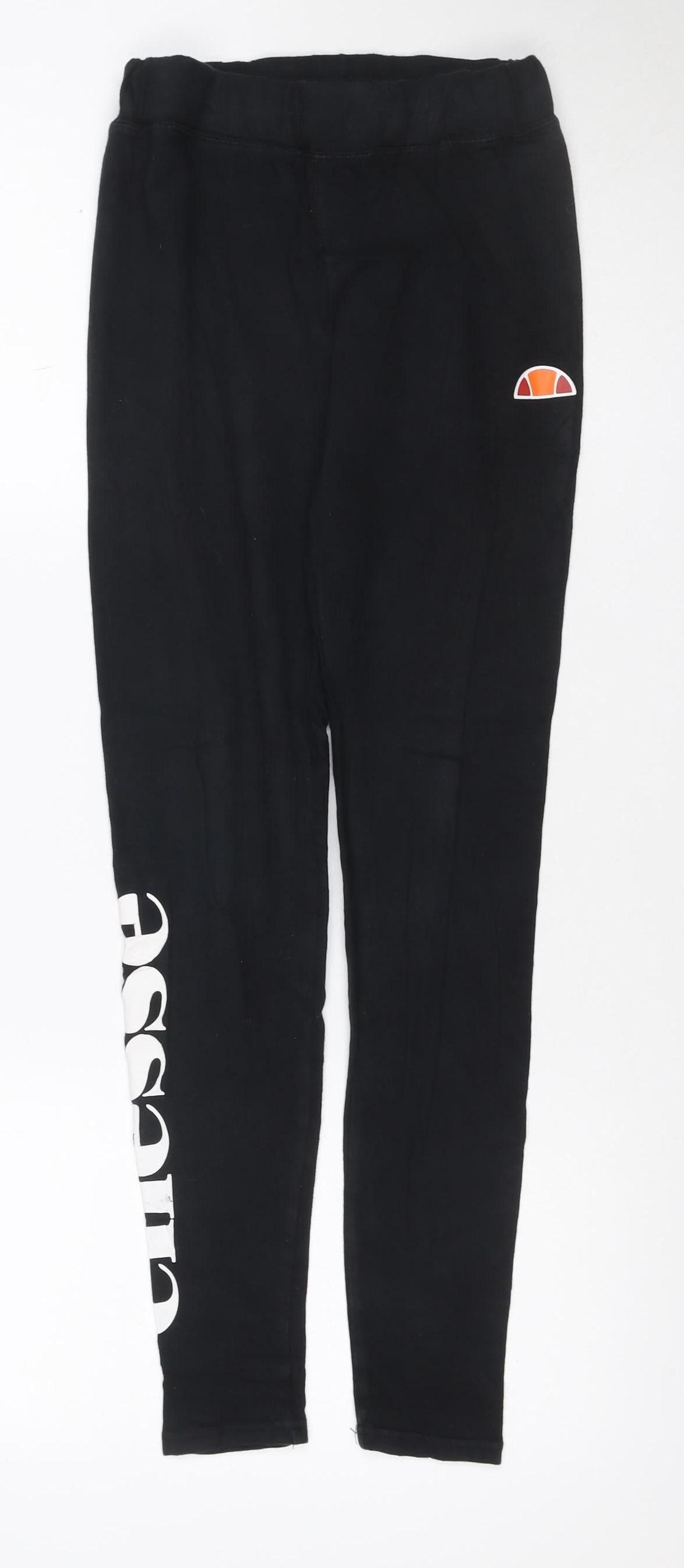 Ellesse Women’s Black UK 10 Logo Track Pants Cotton Stretch