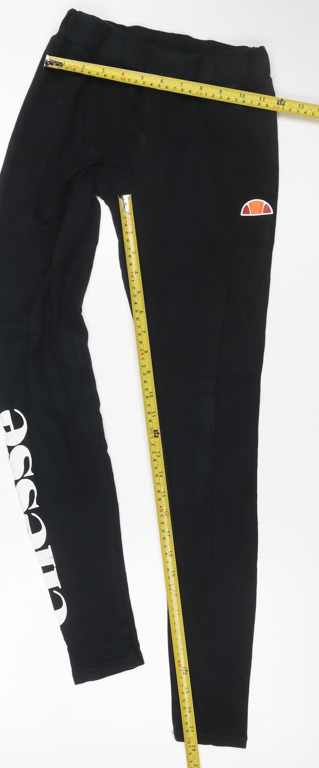 Ellesse Women’s Black UK 10 Logo Track Pants Cotton Stretch