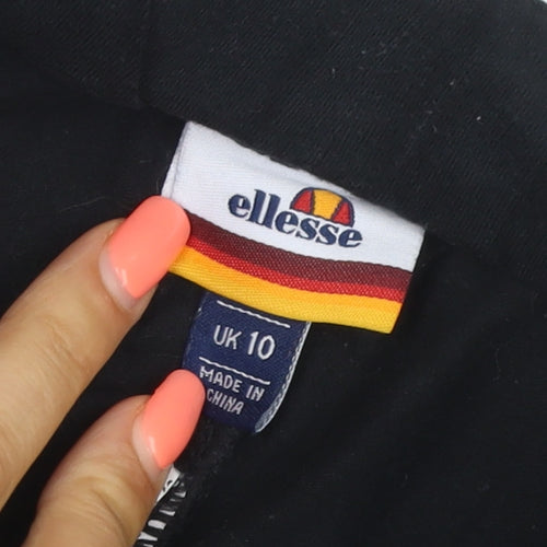 Ellesse Women’s Black UK 10 Logo Track Pants Cotton Stretch