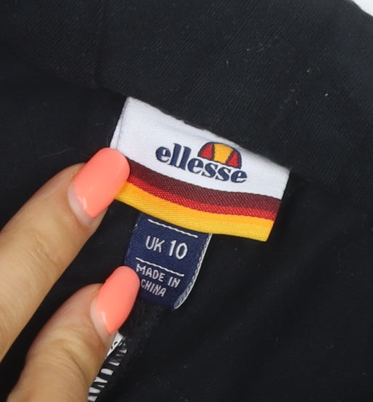 Ellesse Women’s Black UK 10 Logo Track Pants Cotton Stretch