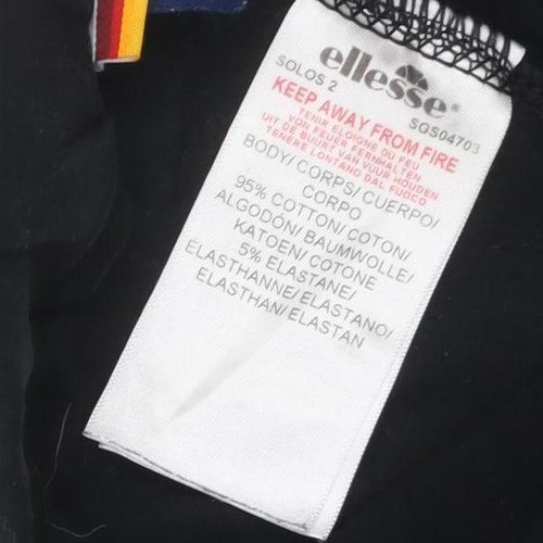 Ellesse Women’s Black UK 10 Logo Track Pants Cotton Stretch