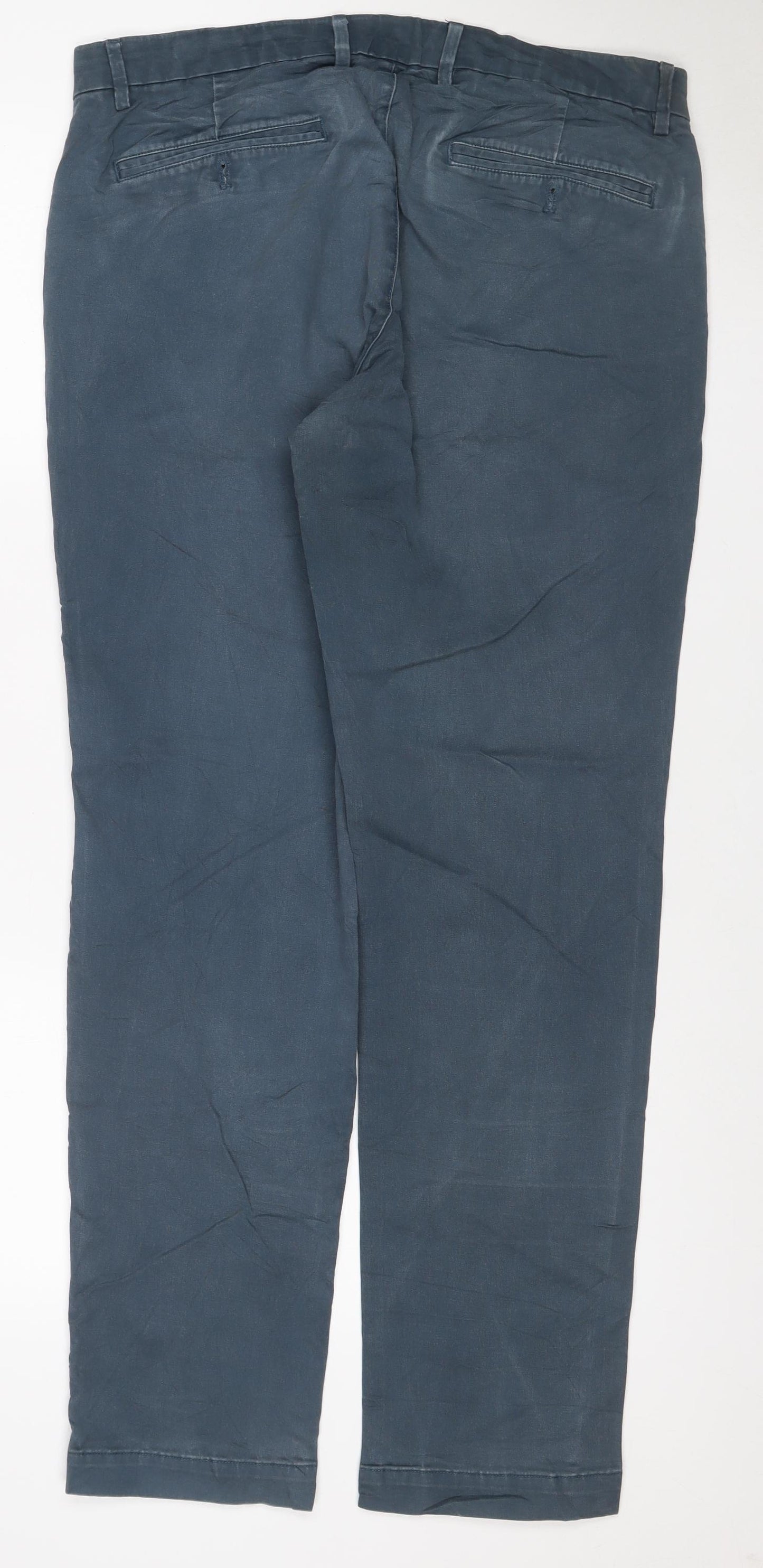 Gap Men’s Blue 32 Essential Khaki Slim Fit Flat Front Trousers