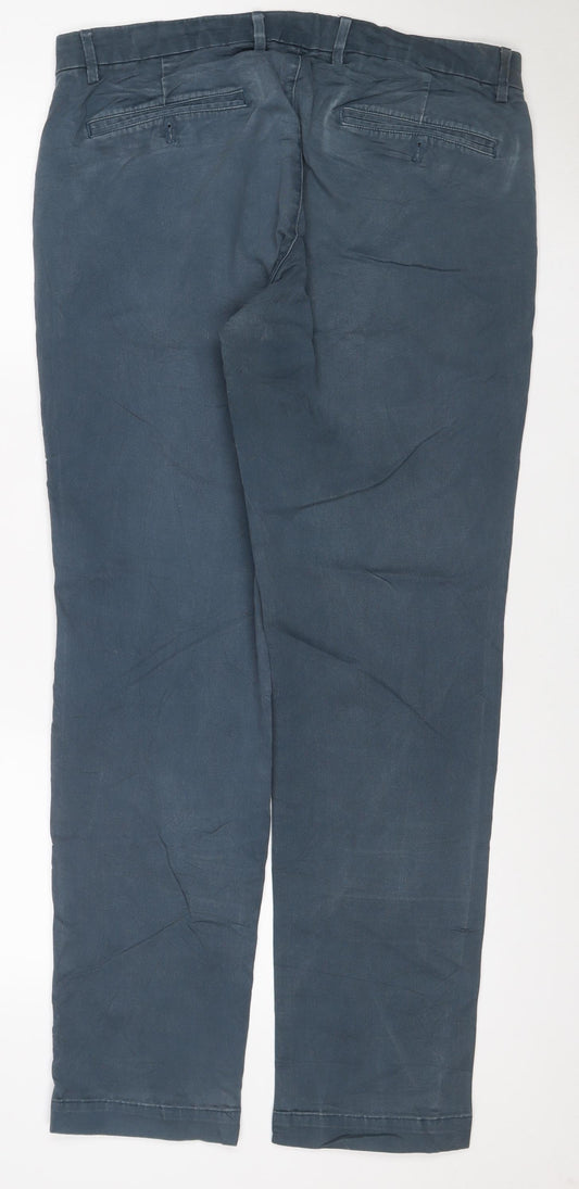 Gap Men’s Blue 32 Essential Khaki Slim Fit Flat Front Trousers