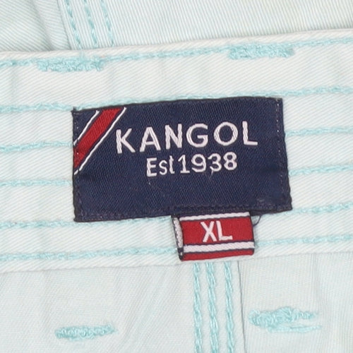 Kangol Men’s Light Blue XL Chino Shorts Cotton Flat Front