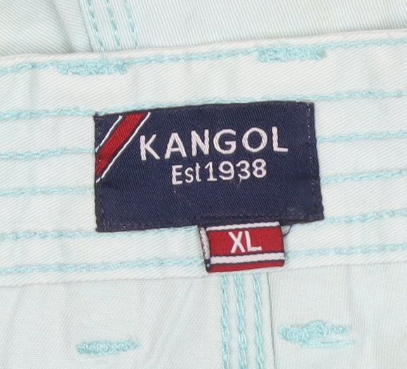 Kangol Men’s Light Blue XL Chino Shorts Cotton Flat Front