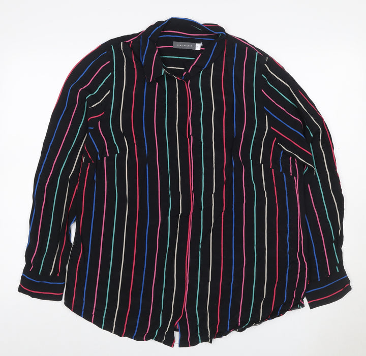 Mint Velvet Women’s Multicoloured Stripe Button-Up Shirt UK 14