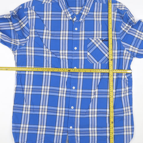 Lee Cooper Men’s Blue Plaid Button-Down Long Sleeve Shirt XL