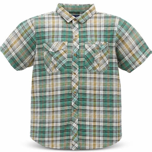 MALAY Men’s Green Plaid XL Short Sleeve Button-Up Shirt 1X