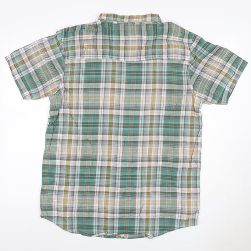 MALAY Men’s Green Plaid XL Short Sleeve Button-Up Shirt 1X