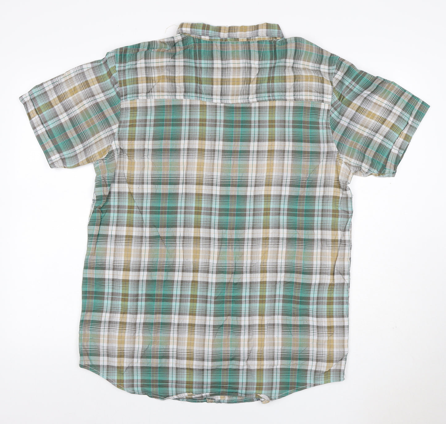 MALAY Men’s Green Plaid XL Short Sleeve Button-Up Shirt 1X