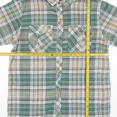 MALAY Men’s Green Plaid XL Short Sleeve Button-Up Shirt 1X