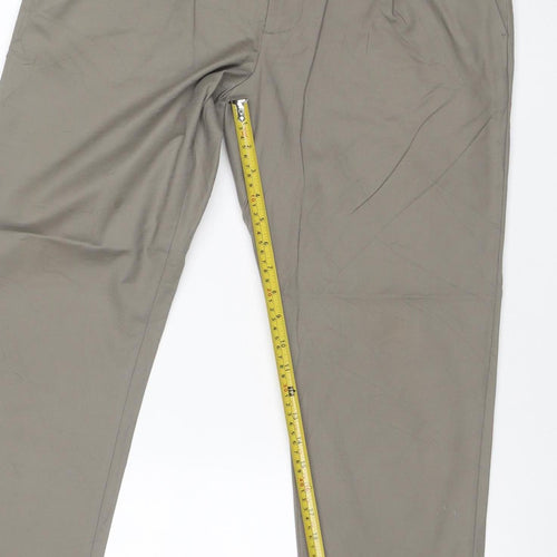Autograph Men’s Grey 32in Regular Straight Formal Dress Trousers