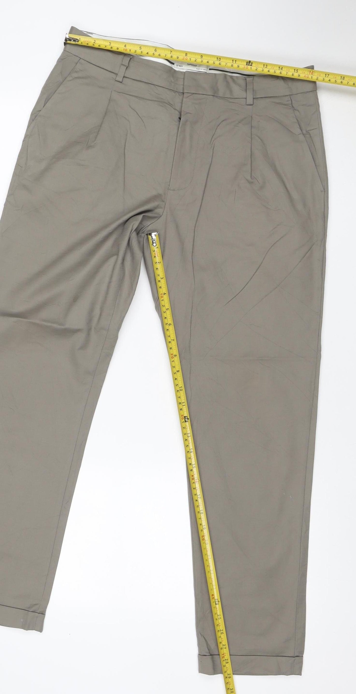 Autograph Men’s Grey 32in Regular Straight Formal Dress Trousers