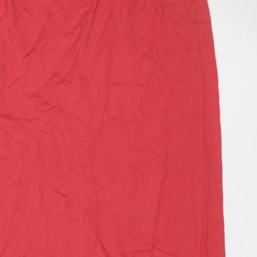 Peruvian Connection Women Red M Knit Straight Pencil Midi Skirt