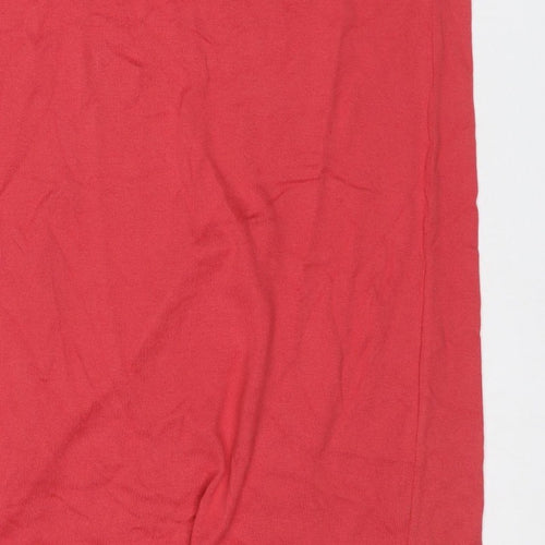 Peruvian Connection Women Red M Knit Straight Pencil Midi Skirt