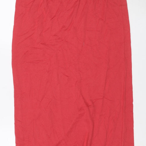 Peruvian Connection Women Red M Knit Straight Pencil Midi Skirt