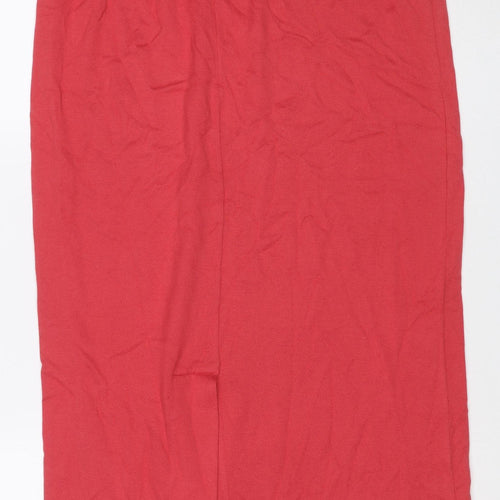 Peruvian Connection Women Red M Knit Straight Pencil Midi Skirt
