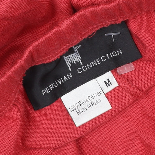 Peruvian Connection Women Red M Knit Straight Pencil Midi Skirt