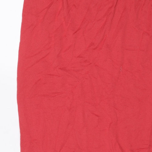 Peruvian Connection Women Red M Knit Straight Pencil Midi Skirt