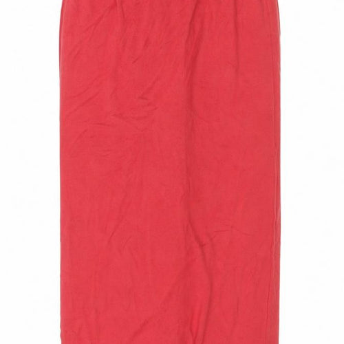 Peruvian Connection Women Red M Knit Straight Pencil Midi Skirt