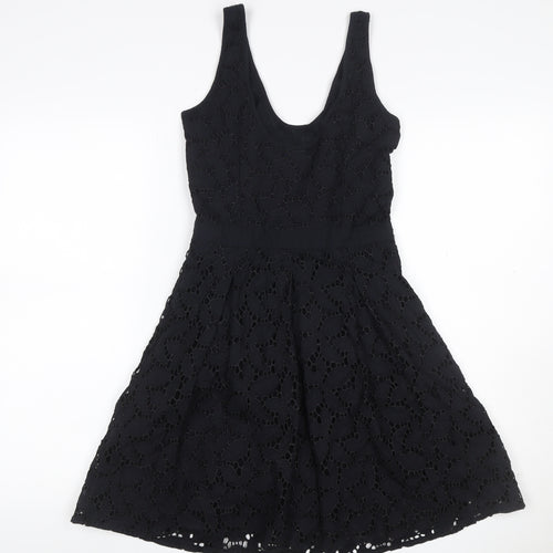 Oasis Women’s Black Size 8 Floral Lace Fit & Flare Party Dress