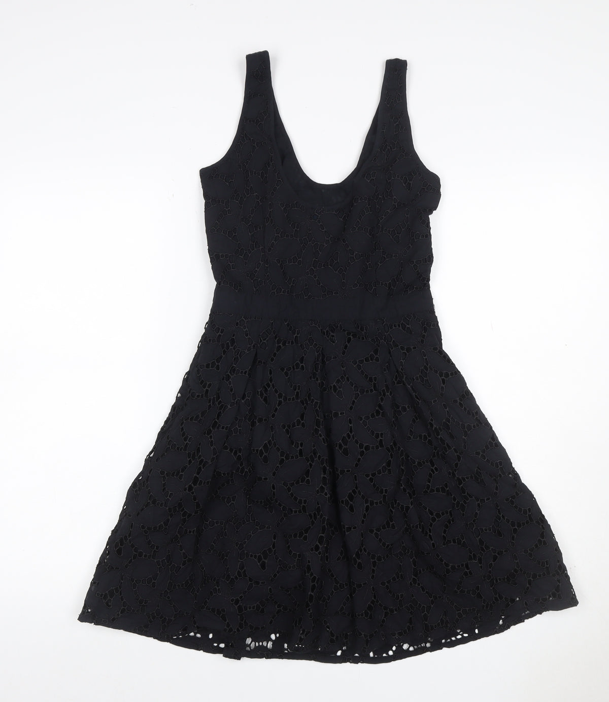 Oasis Women’s Black Size 8 Floral Lace Fit & Flare Party Dress