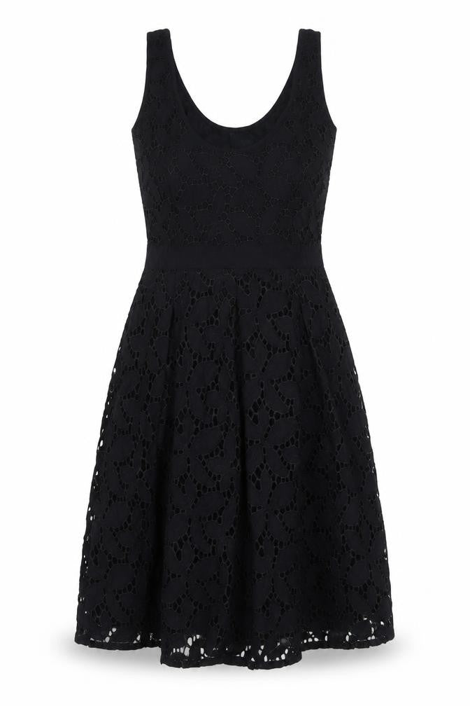 Oasis Women’s Black Size 8 Floral Lace Fit & Flare Party Dress