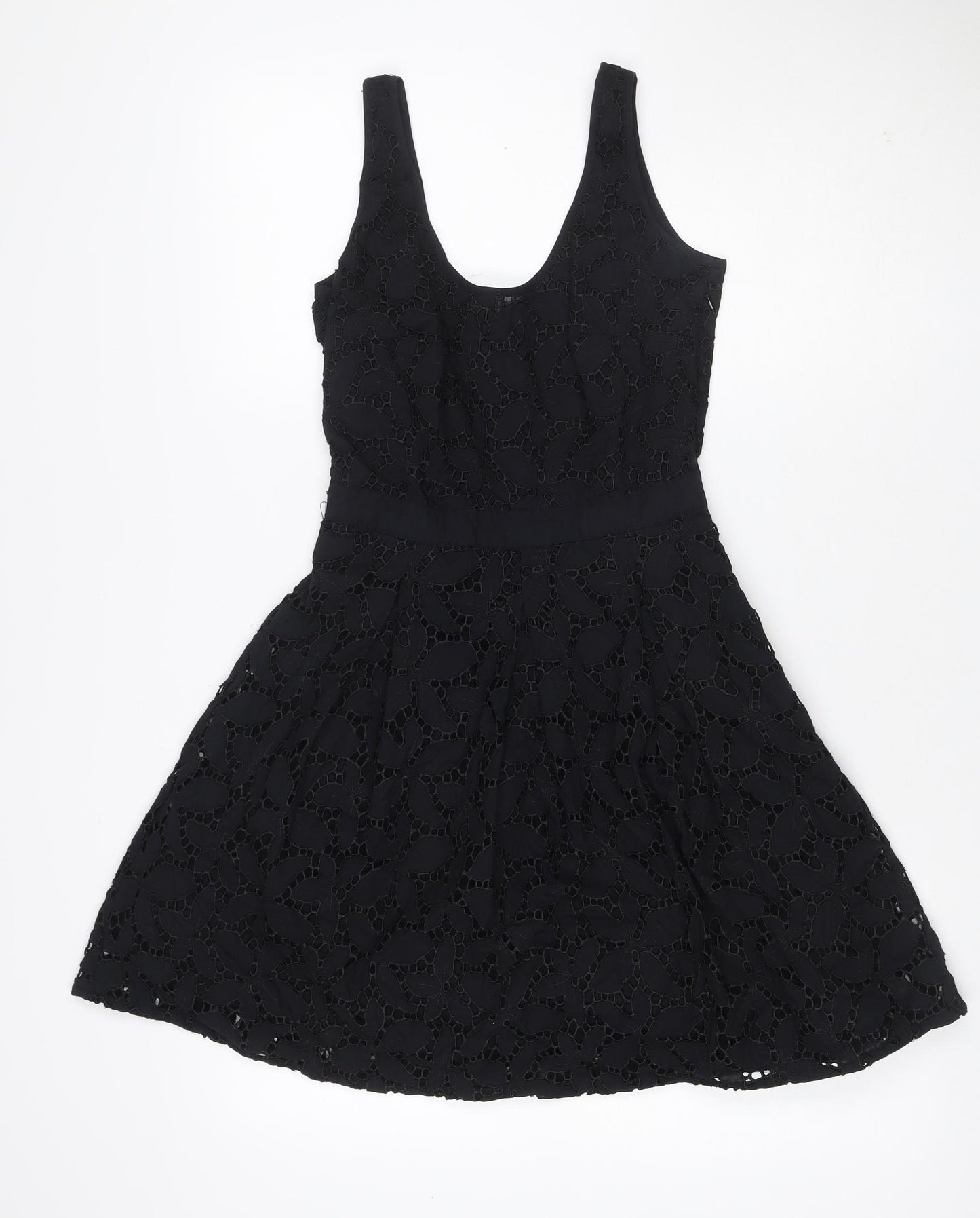 Oasis Women’s Black Size 8 Floral Lace Fit & Flare Party Dress
