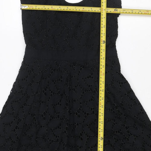Oasis Women’s Black Size 8 Floral Lace Fit & Flare Party Dress