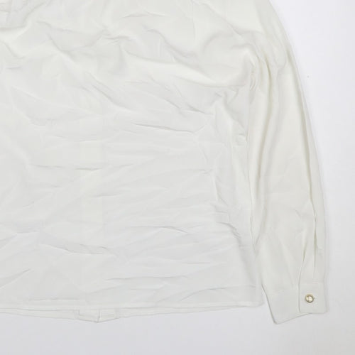 Basler Women Ivory UK 10 Classic Collared Long Sleeve Button-Up Blouse