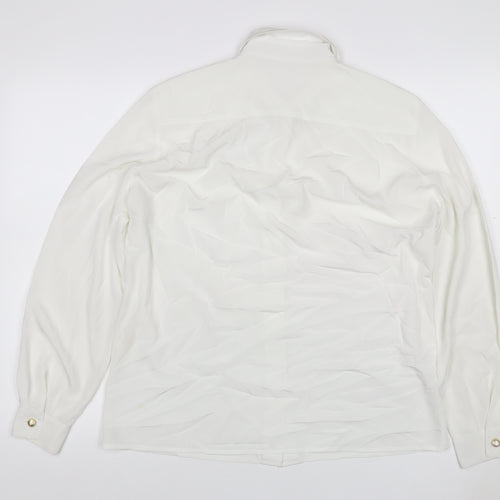 Basler Women Ivory UK 10 Classic Collared Long Sleeve Button-Up Blouse