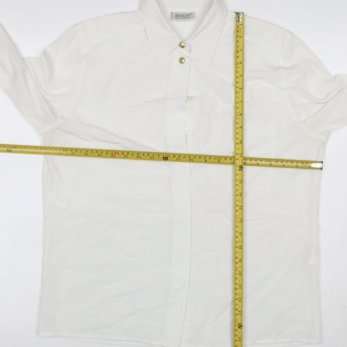 Basler Women Ivory UK 10 Classic Collared Long Sleeve Button-Up Blouse