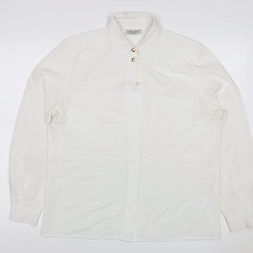 Basler Women Ivory UK 10 Classic Collared Long Sleeve Button-Up Blouse