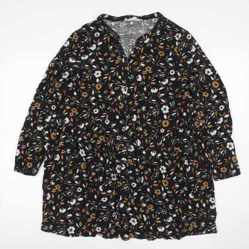 Antic Bat Women Multicoloured Floral Shirt Dress UK 12-14 V-Neck