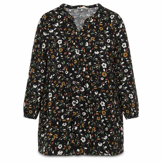 Front view of Antic Bat Women Multicoloured Floral Shirt Dress UK 12-14 V-Neck
