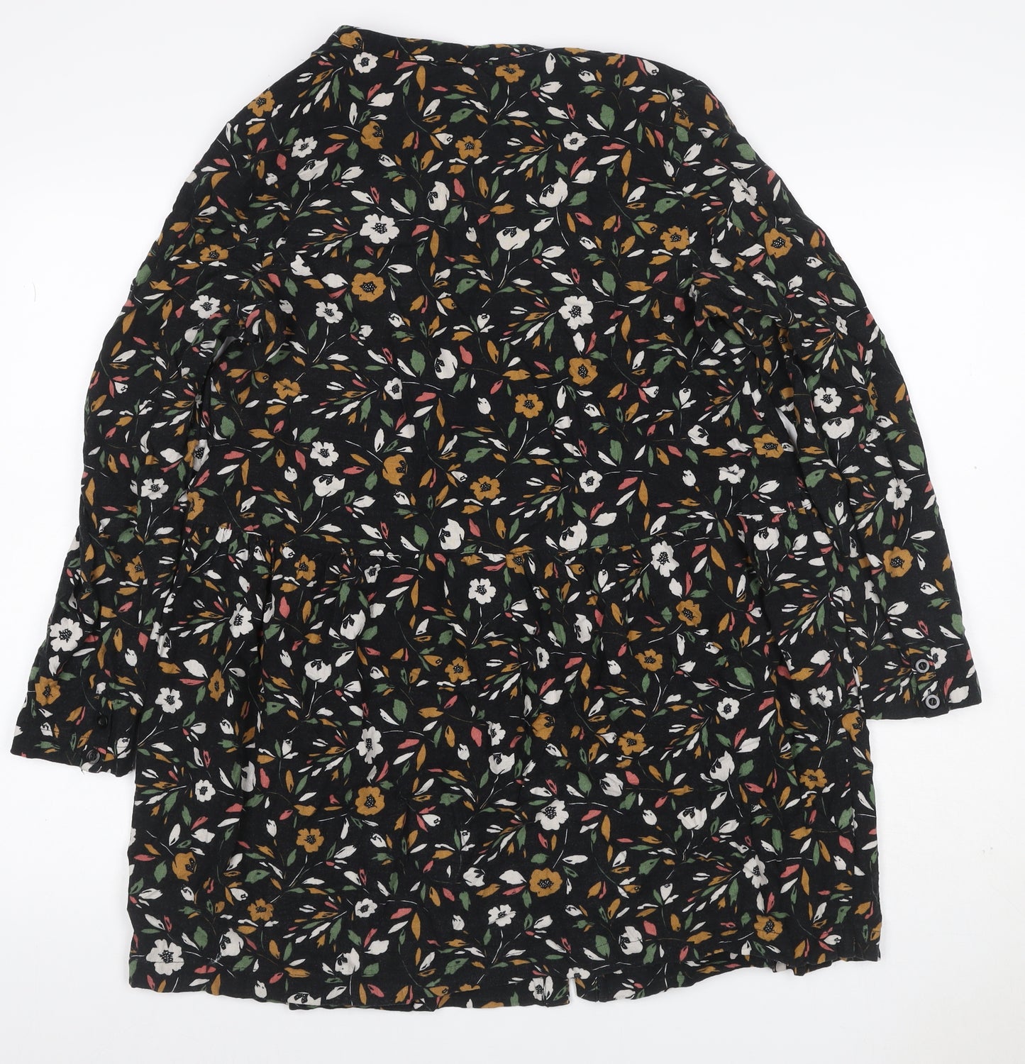 Antic Bat Women Multicoloured Floral Shirt Dress UK 12-14 V-Neck