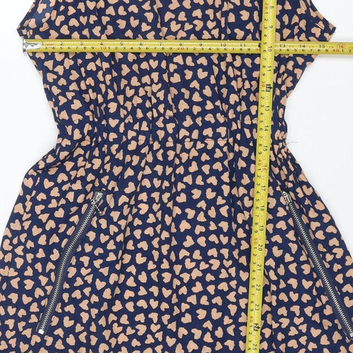Apricot Women’s Blue Beige Leopard Print Ruched Bodycon Dress Size S