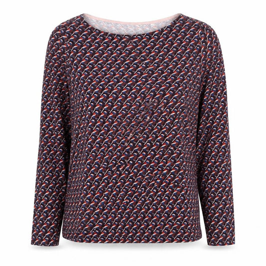 Front view of Boden Women’s Multicoloured Bird Print Jersey Blouse UK 12 Long Sleeve