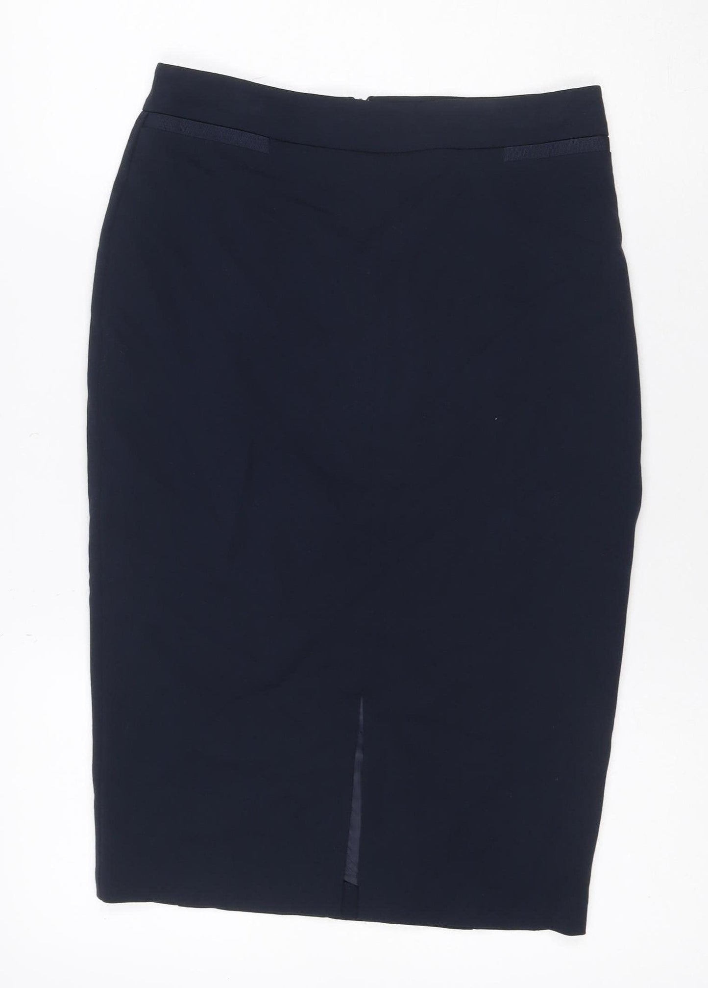 Marks and Spencer Women Navy UK 8 Pencil Knee Length Work Skirt