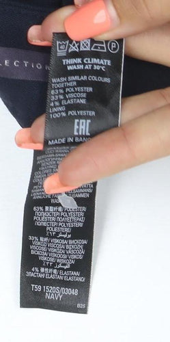 Marks and Spencer Women Navy UK 8 Pencil Knee Length Work Skirt